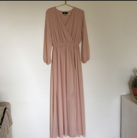 Lulu's Wondrous Water Lilies Blush Maxi Dress - Picture 9 of 12